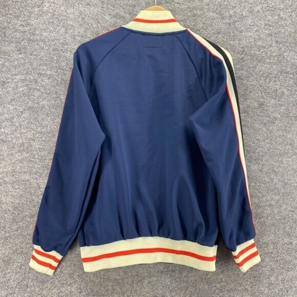 The Only Lifestyle Jacket Women S Small Blue Striped Full Zip Long Sleeve Casual - Picture 2 of 8